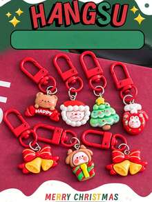 6/3/1 buah Gantungan Kunci Natal Kartun Lucu Dekorasi Ransel Siswa Liontin Resin Pesona Santa Claus Dekorasi Tas Hadiah Kecil Warna Acak - Berbagai gaya - View 9