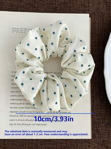 1pc Textured Fabric Small Polka Dot Milky Scrunchie Salty Girl Temperament Ponytail Hair Tie New Style - Multicolor - View 6