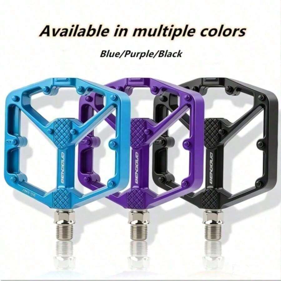 1 par de pedales de bicicleta de aleación de aluminio, pedales con rodamiento sellado DU ancho, pedales de ciclismo antideslizantes con púas para bicicleta de montaña y de carretera, 3 colores disponibles