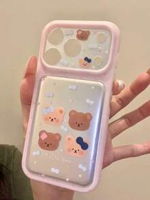 Star Bow 4 Bear Head Design Phone Case Compatible With Apple 17 Pro Max/ 17 Pro, Korean Ins Style, 16/15, Niche Creative Premium Full Coverage Shockproof New Phone Case - Multicolor - View 2