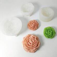 Large Peony Flower Silicone Mold, Suitable For DIY Aromatherapy Candles, Handmade Soap Making And Craft Production - 3D Floral Home Decor Gift - White - View 7