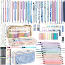 Morandi 60PCS School Supplies With Pencil Case,Stationery Set,Highlighters,Gel Pens,Mechanical Pencils,Back To School,College Essentials For Students - Multicolor - View 14