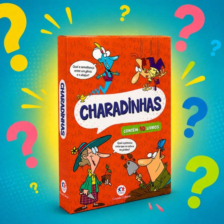 Box Livros Charadas Infantil 1000 Perguntas e Respostas Criativas Aprendizado Diversão
