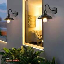 American Retro Loft Industrial Style Wall Lamp Shade For Villa, Courtyard, Outdoor Wall, Restaurant, Bar Decorative Lighting. Includes Shade And Base Only, No Cables - Slim Wall Sconce - View 7