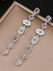 Fashion Zirconium Dangle Earrings With Retro Charm - Women's Ear Studded Earrings - Earring - View 2