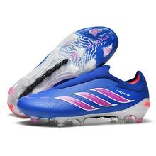 1 Pair World Cup Style Latest Men's Football Shoes, AG Long Stud Turf Training Boots - Blue - View 7