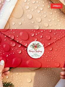 1/60/120/180/240pcs Round Customized Pattern Stickers, Customizable Pattern Text Waterproof PVC Round Stickers, Can Design Santa Claus, Snowflake And Other Christmas Element Patterns, Suitable For Christmas Gift Box Decoration, Storage Labeling, Handmade Decoration, Sealed Jar Marking, Perfect For Giving To Her, Him, Friends, Family, Couples, Christmas Lovers, Applicable For Christmas Party, Costume Party, Christmas Eve Theme Gathering - Multicolor - View 24
