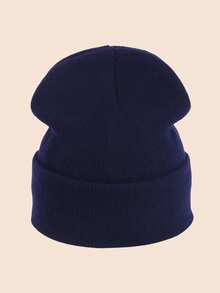 1pc Printed Knit Hat, Customized Text Logo Solid Color Elastic Winter Knit Hat, Outdoor Autumn/Winter Warm Essential Accessory, Women/Men Gift - Multicolor - View 11
