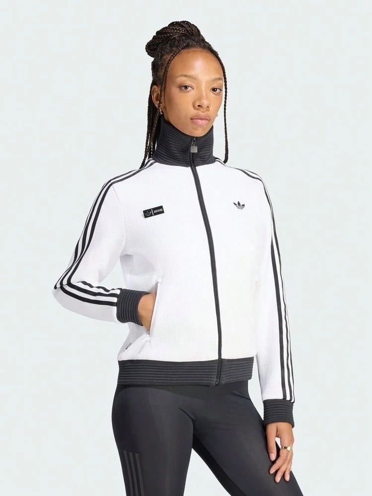 Adidas Originals Women's FAN OG TT Knit Jacket Without Hood LD4966 - Light Grey - View 1