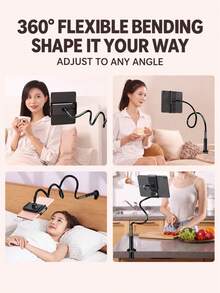 1 buah Dudukan Ponsel yang Dapat Disesuaikan 120cm/100cm/75cm, Hitam/Putih, Model Ponsel/Model Universal Ponsel & Tablet, Rotasi Multi-Sudut, Cocok untuk Live Streaming, Panggilan Video, Menonton Film, Fotografi dan Kantor Rumah - MultiWarna - View 8
