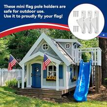 2/4Pcs Flag Pole Holder Plastic Mounting Bracket Wall Mounted Stable Waterproof Windproof Stand For Garden Holiday Seasonal Flags - A - View 4