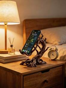 1PC Creative Tree Branch Design Phone Stand, Stable Hands-Free Desktop Phone Holder, Office Decor, Rustic Decoration, Phone Base, Home Desktop Ornament, Perfect Gift For Him/Her - Multicolor - View 5