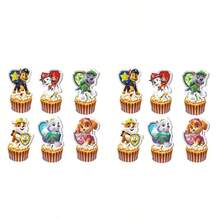 Paw Patrol Theme Birthday Banner, Cake Topper, Pink Background Cloth Decoration Hanging Ornament, Birthday Party Decoration Set - Multicolor - View 12