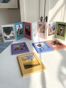 10-Piece Colorful Magnetic Photo Frames - 3-Inch Mini Refrigerator Photo Magnets, Cute Christmas Decor Photo Frame Set For Kitchens, Cabinets, Whiteboards, Home Decor. 3-Inch Magnetic Photo Frame DIY Multi-Functional Combination Desktop Creative Magnetic Photo Frames, Cute Pink Refrigerator Photo Magnets. - Square - View 5