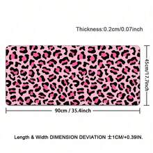 1pc Retro Bright Pink Leopard Print Extended PU Leather Large Desk Mat, 2D Printed Washable Non-Slip Rectangular Keyboard Leather Mouse Pad, Aesthetic Halloween Animal Mat For Home Office School Gamers - View 15