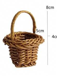 1/2/10pcs Mini Woven Baskets, Bohemian Style Rustic Plastic Faux Rattan Storage Baskets, Suitable For Wedding Favors, Party Decor, Home Decor, Event Gift Baskets, Valentine's Day, Birthday And Other Holiday Decorations - Multiple Styles - View 11
