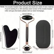1/2/3pcs Ice Roller Facial Care Set, Facial Roller Gua Sha Tool Kit, Beauty Care Tool Kit, Facial Massage Roller Lifting & Shaping Tool, Ice Roller Mold Blocks, Reusable And Leak-Proof - Black - View 2