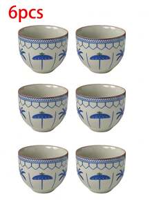 1/2/4/6pcs Floral Ceramic Tea Cups, Home Guest Tea Cups, Red Tea Cups, Tasting Cups, Kung Fu Tea Cups, One-Sip Cups, Water Cups, Espresso Cups, Suitable For Home, Gathering, Party, Gift Giving - Multicolor - View 13