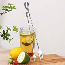 Cuchara de Bar de Acero Inoxidable 304 con Mango Largo, Mezclador de Doble Extremo para Cócteles, Café, Té, Leche y Bebidas, Accesorio para Bar y Cocina - Ver 5