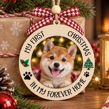 Custom Festive Pet Photo Christmas Ornament, Personalized Tree Hanging Decor, Customized Pet Memorial Keepsake, Customizable Picture Holiday Party Decoration, Xmas Home Decor, Christmas Tree Ornament, Pet Lover Gift Idea, Family Gifts, Couples - Style C - View 4