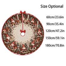1pc Forest Gnome Faceless Doll Pattern Christmas Tree Skirt, Elegant Color Holiday Decoration, 5 Sizes, Unisex Holiday Gift, Suitable For Home And Party Christmas Decor - Forest Goblin Faceless Doll - View 3