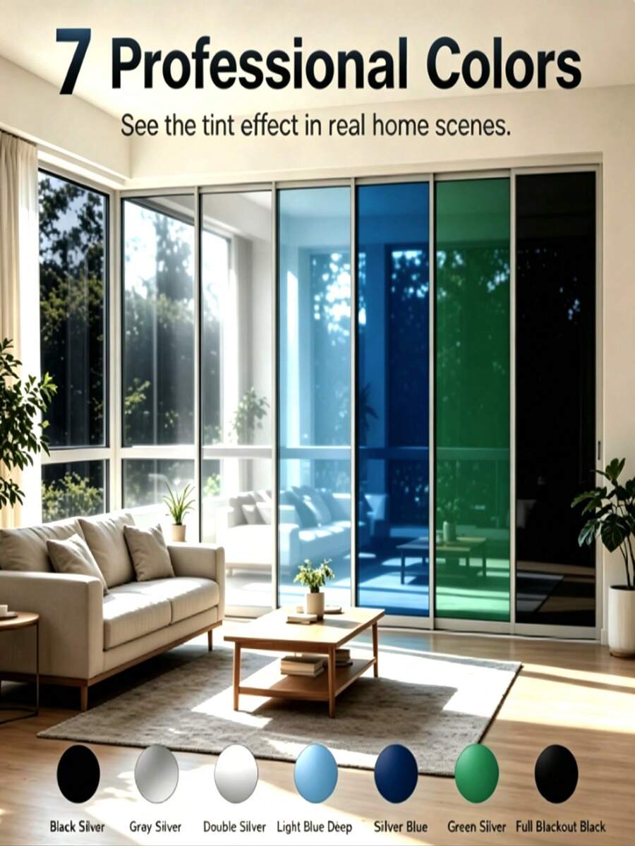 1 Roll Disposable Daylight Transmitting Privacy Film, Visible From Inside To Outside But Not From Outside To Inside, Suitable For Home Windows, Reflective Glass Window Covering With Sun Protection, Heat Insulation And UV Blocking Functions - Sunshade Film - View 1