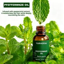YURHERSU Peppermint Essential Oil, A Refreshing Moisturizing Body Massage Oil, An Aromatic Skincare Essential Oil, 30ml. - Mint - View 5