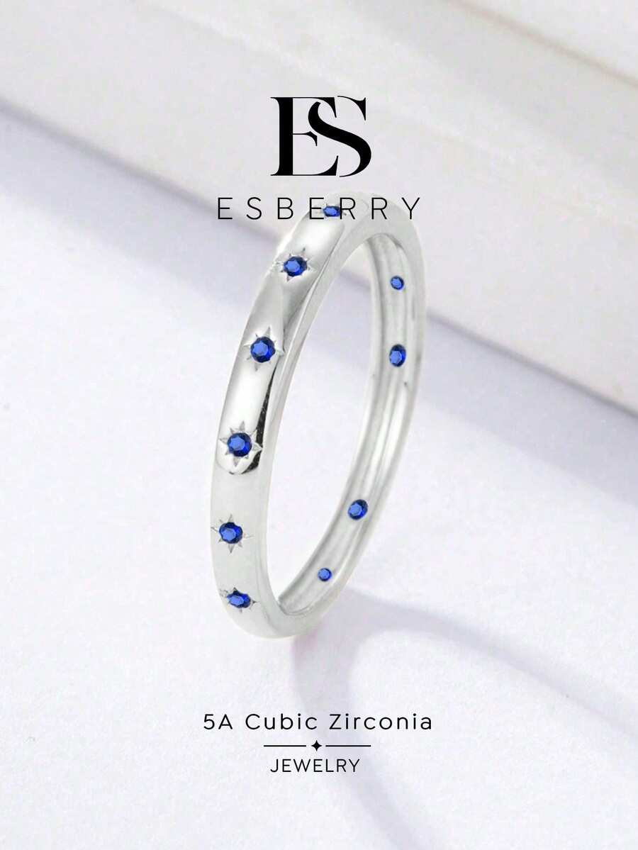 ESBERRY 1pc Mansur Ring, Exquisite Jewelry, Women's Gift - Silver - View 1