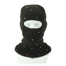 1pc Women's Y2K Rhinestone Balaclava Hat, Unisex One-Hole Knitted Head Cover, Fashionable Face Mask Cap, Suitable For Daily Streetwear And Party - Single-hole Head Cover - View 22