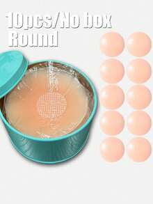 2/8/10/12/16 PCS Nipple Covers For Women,Reusable Nipple Coverings,Reusable Silicone Adhesive Invisible Pasty Nipple Covers With Travel Box - Baby Pink - View 8