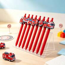10pcs Fire Truck Ballpoint Pens,Black Ink Smooth Writing Pen, Suitable For Study,School Office Supplies, Perfect Gift For Friends,Students - Multicolor - View 4