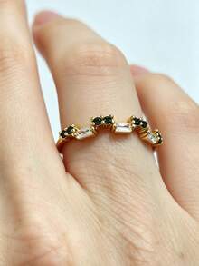 QIUCHU 1pc S925 Sterling Silver Geometric Personalized Ring, Versatile Minimalist Commuter Ring, Fashionable Tail Ring, Suitable For Women's Daily Wear, Dating, Party, Also An Excellent Holiday Gift, Silver Net Weight: 1.2g - Gold - View 7