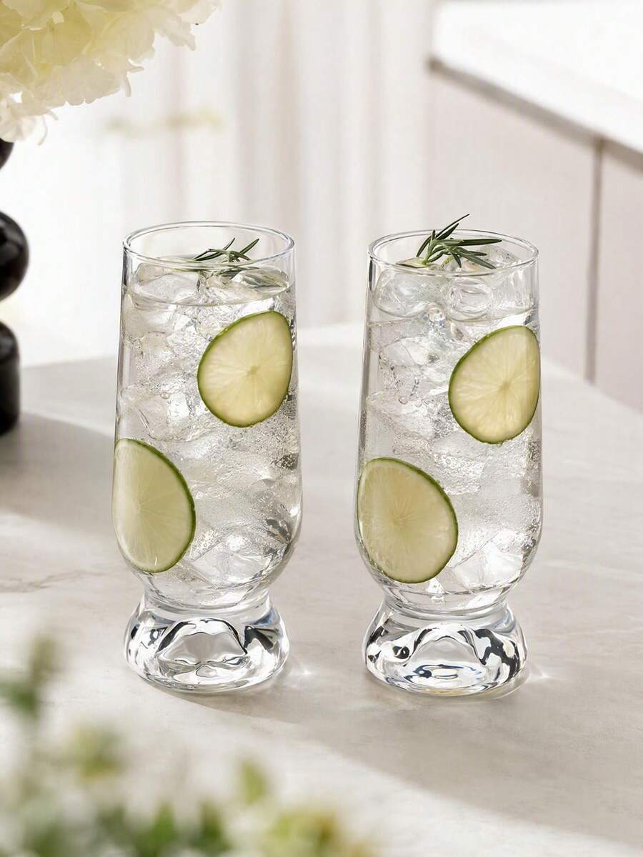 1pc Minimalist INS Style Mountain View Glass Cup, Fashionable Creative Transparent Beverage Water Coffee Modern Glass Cup, Suitable For Home, Water Bar, Restaurant, High Transparency Heat Resistant Glass Cup, Housewarming Gift - Multicolor - View 1
