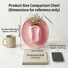 Western Cowboy Hat Wall Hanging Planter, Resin Wall Hanging Vase For Artificial Flowers, Country Farmhouse Decor, Suitable For Entryway Living Room Bohemian Southwestern Aesthetic Room Decoration - Flower Pot - View 3