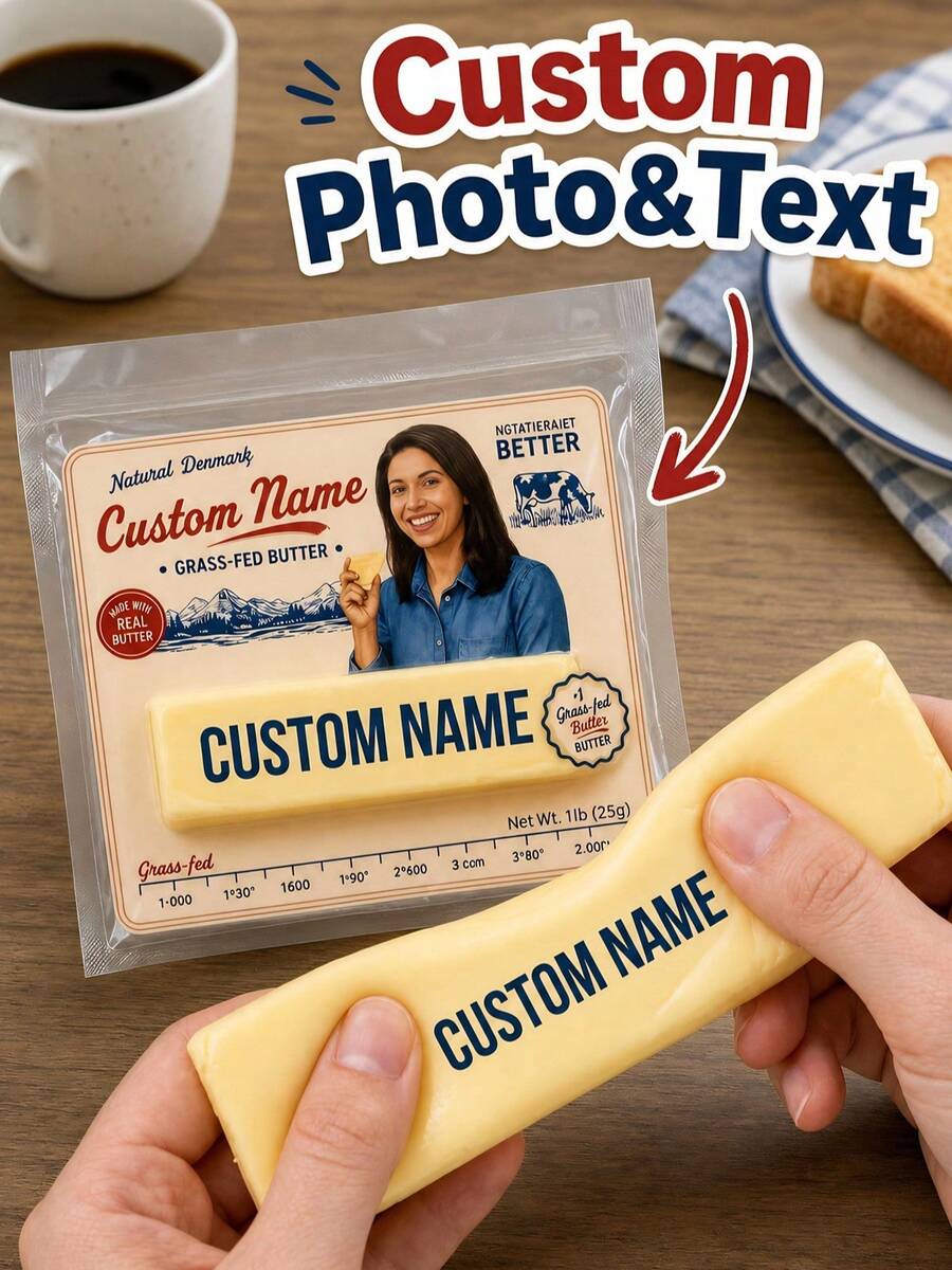 1pc Custom Photo And Text Butter Squishy Personalized Fun Squishy Birthday Gift Christmas Gift Valentine's Day Gift For Workers Mom Dad Friends Boyfriend Girlfriend - Multicolor - View 1