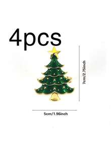 4pcs Christmas Tree Design Napkin Ring - Green - View 8