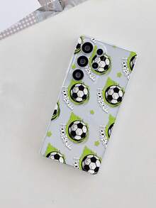 1pc Full Print Football Letter Pattern, Perforated Transparent TPU Material Phone Case, UV Printing Process, Compatible With Samsung, Nothing, Pixel, Series, Holiday Gift, Daily Commute, Daily Anti-Drop Highly Attractive Style - Multicolor - View 3