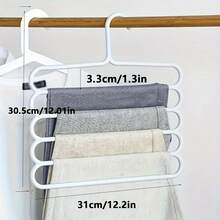 1/3/5/10pcs 5-Tier Hanger & Plastic Multi-Layer Pants Rack - Space-Saving, Non-Slip Design, Adjustable Structure, Suitable For Clothing & Accessory Organization. Durable Closet Storage Essential, Perfect For Wardrobe & Laundry Room, Back To School Must-Have - Multicolor - View 5
