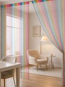 Rainbow/Gold String Curtains For Doors And Windows - Home Decor Accessory - 100 X 200cm - Can Be Used As A Fly Screen For Doorways - Polyester Material - Multicolor - View 5