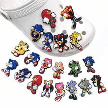 Hasbro Panini 20pcs/1set Sonic The Hedgehog Croc Shoe Charms, Game Character Soft PVC Shoe Decorations, Suitable For Clogs And Sandals - Multi-color - View 1