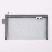 1/3 Transparent Mesh Pencil Case, Student Teacher Office Stationery Storage Bag, Portable Large Capacity Learning Stationery Pencil Bag - A - View 6