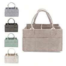 2/1pc 2mm Thick Felt Diaper Bag, 33cm*23cm*18cm, Portable Tote Bag For Moms, Baby Diaper Storage Bag And Milk Powder - Multicolor - View 3