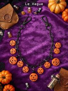 Halloween Spooky Pumpkin Black Chain Handbag Strap Extender - Cute Festival Theme Y2K Purse Charm & Bag Accessory - Multicolor - View 2