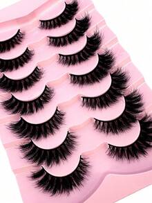 Hot 7 Pairs Cat Eye Eyelashes 3D Mink Eyelashes Fluffy Soft Slender Natural Crisscross Eyelash Extension Reusable False Eyelashes Mink False Eyelashes - View 6