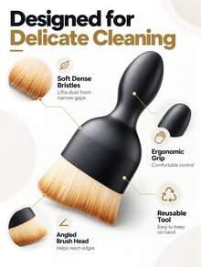 1pc Car Cleaning Brush-Super Soft Bristles, Gentle Cleaning, Multifunctional Dust Removal Tool For Car Interior, Deep Cleaning Of Hard-To-Reach Areas, Necessary Car Care Accessories. - A - View 5