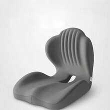 Cojín de asiento de espuma de memoria en forma de L, diseño ergonómico para conductores de coche y camión, alivia la ciática y el dolor de espalda, adecuado para silla de oficina, conducción de larga distancia, silla de juegos, comodidad todo el día - Gris - Versión mejorada - Ver 1