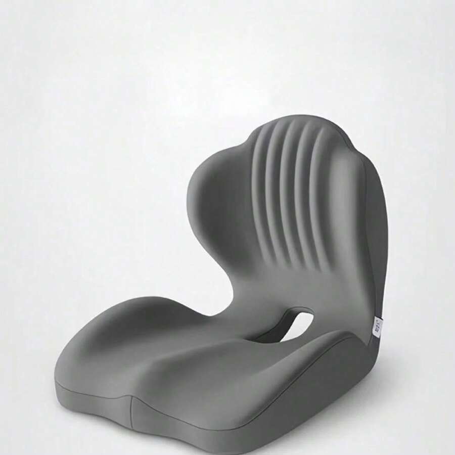 Cojín de asiento de espuma de memoria en forma de L, diseño ergonómico para conductores de coche y camión, alivia la ciática y el dolor de espalda, adecuado para silla de oficina, conducción de larga distancia, silla de juegos, comodidad todo el día - Gris - Versión mejorada - Ver 1