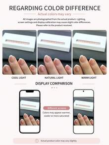 30pcs Short Oval White Gradient French Press-On Nails, Acrylic Fake Nail Set, Includes 1pc Jelly Glue And 1pc Nail File - White - View 4