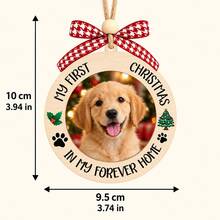 Custom Festive Pet Photo Christmas Ornament, Personalized Tree Hanging Decor, Customized Pet Memorial Keepsake, Customizable Picture Holiday Party Decoration, Xmas Home Decor, Christmas Tree Ornament, Pet Lover Gift Idea, Family Gifts, Couples - Style C - View 2