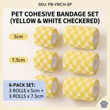 Self-Adhesive Pet Bandage Roll, Self-Adhesive Dog Paw Protection Sleeve With Grid And Fruit Pattern, Suitable For Outdoor Walking And Wound Coverage. 5cm And 7.5cm Mixed Roll, Suitable For Small And Large Paws. Pet Accessories For Pet Owners And Groomers. Easy-Tear Pet Care Supplies. - Multicolor - View 17